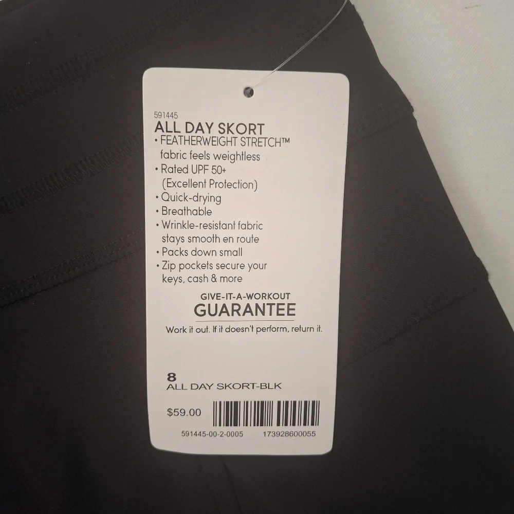 New.Athleta Black Color A-Line Skirt,size 8